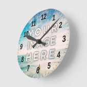 Personalisiertes benutzerdefiniertes Foto Runde Wanduhr (Winkel)