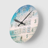 Personalisiertes benutzerdefiniertes Foto Runde Wanduhr (Winkel)