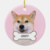 Personalisiertes benutzerdefiniertes Foto- und Tex Keramik Ornament (Hinten)