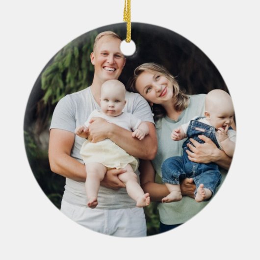 Personalisiertes benutzerdefiniertes Foto und Text Keramik Ornament (Hinten)