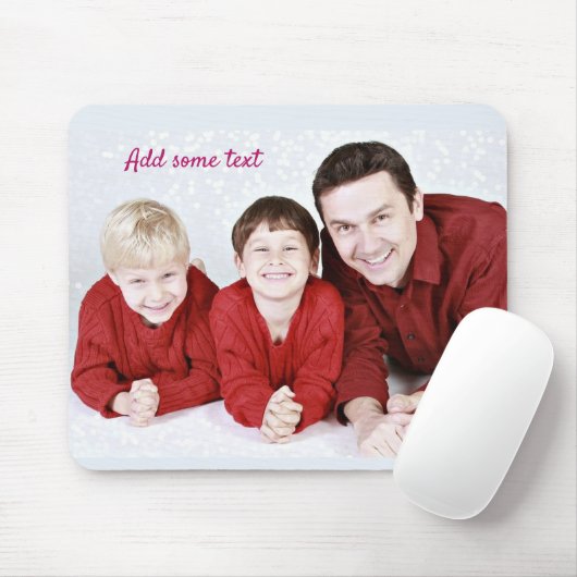 Personalisiertes benutzerdefiniertes Foto und Text Mousepad (Mit Mouse)