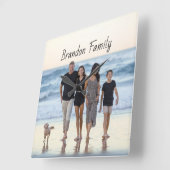 Personalisiertes benutzerdefiniertes Foto und Text Quadratische Wanduhr (Winkel)