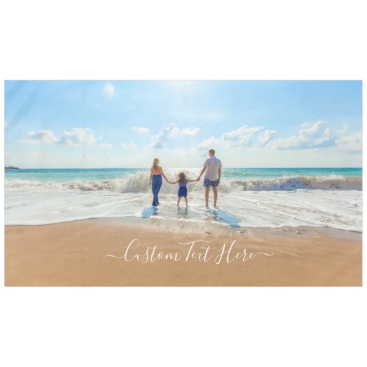 Personalisiertes benutzerdefiniertes Foto und Text Tischdecke (Vorderseite (Horizontal))