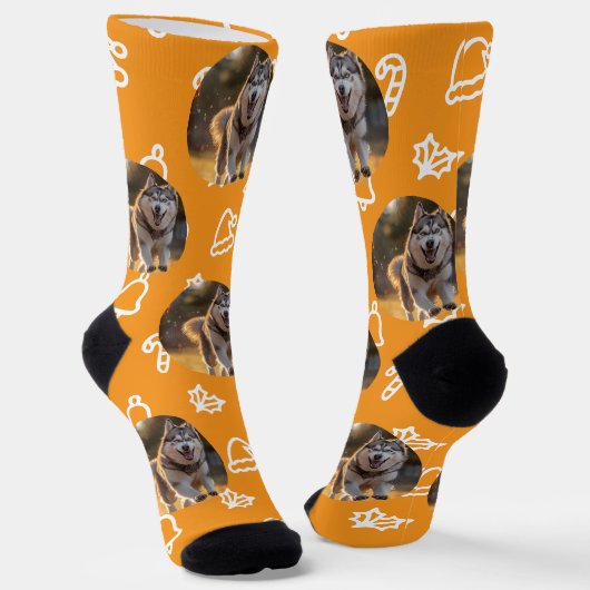 Personalisiertes benutzerdefiniertes Foto - Winter Socken (Gewinkelt)
