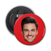 Personalisiertes benutzerdefiniertes Gesicht Rot Flaschenöffner (Vorderseite)