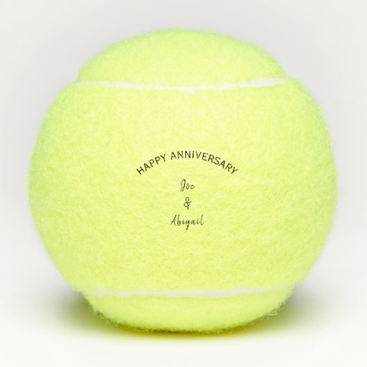 Personalisiertes benutzerdefiniertes Happy Anniver Tennisbälle (Vorderseite)