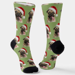 Personalisiertes benutzerdefiniertes Pug-Weihnacht Socken