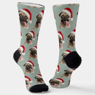 Personalisiertes benutzerdefiniertes Pug-Weihnacht Socken