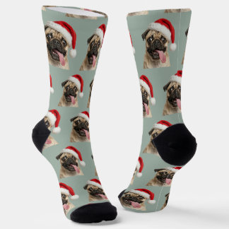 Personalisiertes benutzerdefiniertes Pug-Weihnacht Socken
