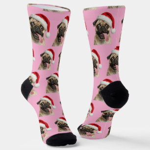 Personalisiertes benutzerdefiniertes Pug-Weihnacht Socken
