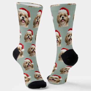Personalisiertes benutzerdefiniertes Shitszu Weihn Socken