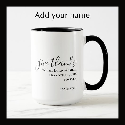 Personalisiertes benutzerdefiniertes Skript Dankes Kaffeetasse