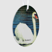 Personalisiertes benutzerdefiniertes Swan-Foto Ornament (Vorderseite)