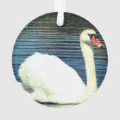 Personalisiertes benutzerdefiniertes Swan-Foto Ornament (Rückseite)