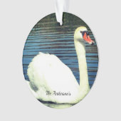 Personalisiertes benutzerdefiniertes Swan-Foto Ornament (Vorderseite)