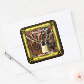 Personalisiertes benutzerdefiniertes TextSchloss u Quadratischer Aufkleber (Umschlag)