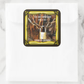 Personalisiertes benutzerdefiniertes TextSchloss u Quadratischer Aufkleber (Tasche)