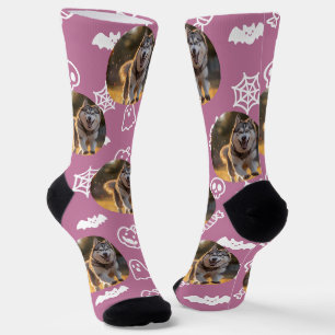 Personalisiertes Benutzerfoto - Halloween-Doodle Socken