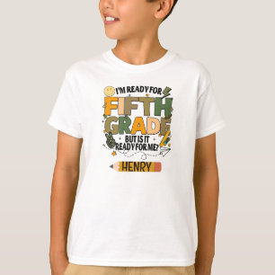 Personalisiertes 'Bereit für die fünfte Klasse' Ki T-Shirt