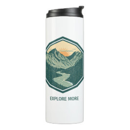 Personalisiertes Bergabenteuer Retro Outdoor Thermosbecher