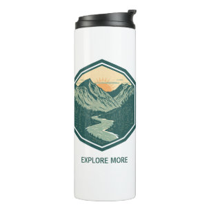 Personalisiertes Bergabenteuer Retro Outdoor Thermosbecher