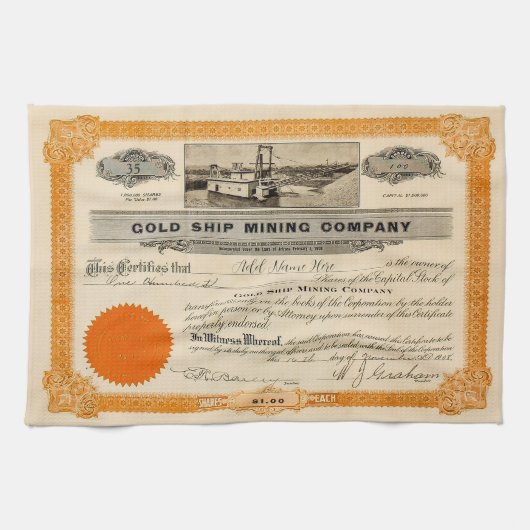 Personalisiertes Bergbaumaterial Küchentuch (Horizontal)