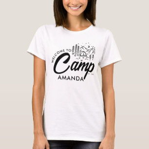 Personalisiertes Bergcamp-Junggesellinnenabschied T-Shirt