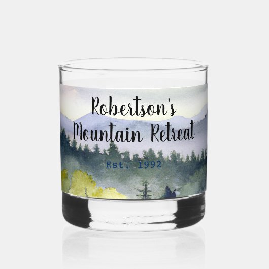 Personalisiertes Bergthema Whiskyglas (Vorderseite)