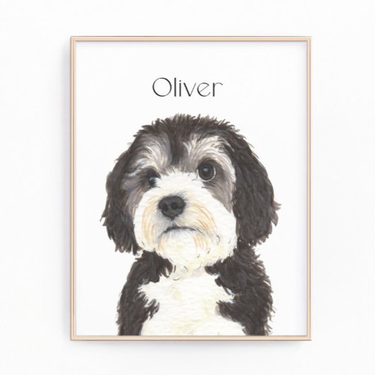 Personalisiertes Bernedoodle-Portrait Fotodruck