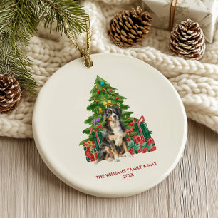 Personalisiertes Berner Sennenhund Weihnachten Keramik Ornament