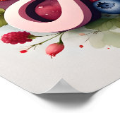 Personalisiertes Berry Floral Name Poster "Ava" (Ecke)