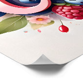 Personalisiertes Berry Floral Name Poster "Camila" (Ecke)