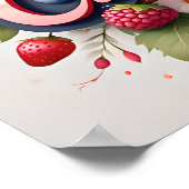 Personalisiertes Berry Floral Name Poster "Charlot (Ecke)