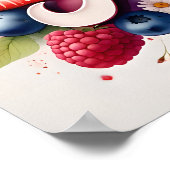 Personalisiertes Berry Floral Name Poster "Mia" (Ecke)