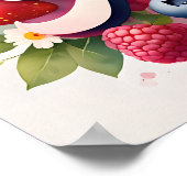 Personalisiertes Berry Floral Name Poster "Nova" (Ecke)