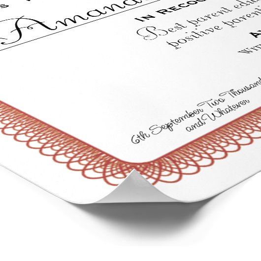 Personalisiertes Berufliches Diplom Poster (Ecke)