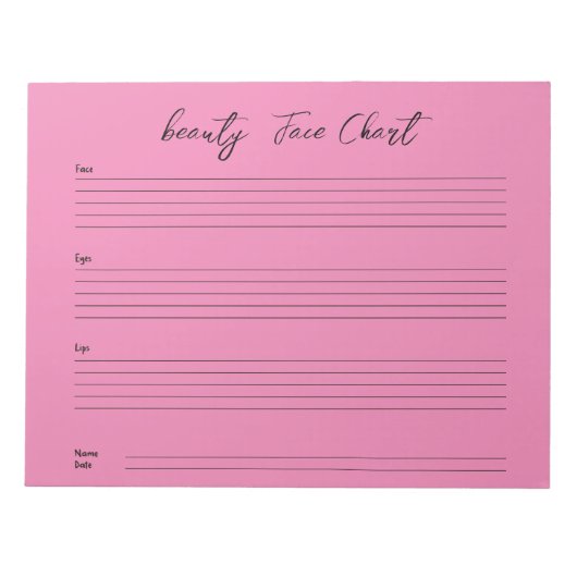 Personalisiertes berufliches Makeup-Gesichtsbild Notizblock (Vorderseite)