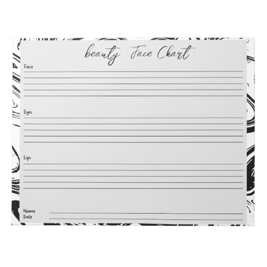 Personalisiertes berufliches Makeup-Gesichtsbild Notizblock (Vorderseite)