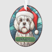 Personalisiertes beschlagenes Glas maltesisch Ornament (Vorderseite)