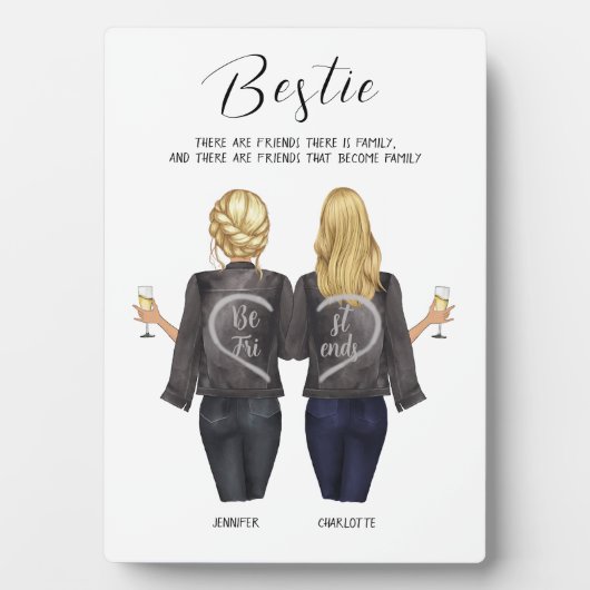 Personalisiertes Best Friend Portrait - Besties Pl Fotoplatte (Vorderseite)