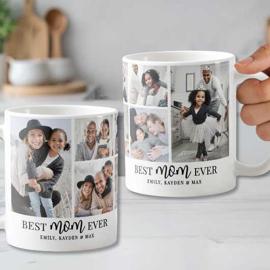 Personalisiertes Best-Mom-Foto-Collage Kaffeetasse