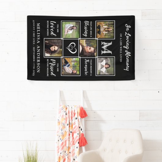 Personalisiertes Bestattungsfoto Collage Love Memo Banner (Insitu)