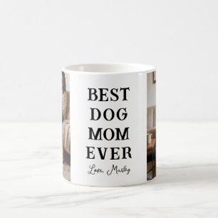 Personalisiertes Beste Hundemama 2 Foto Mutterta Kaffeetasse