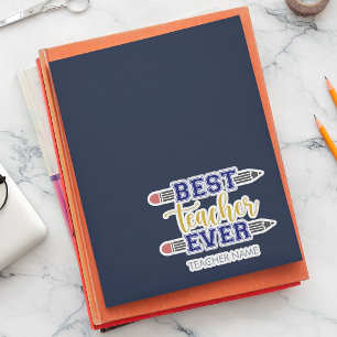 Personalisiertes Beste Lehrerin Aller Zeiten - Ind Aufkleber