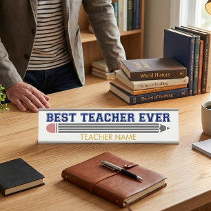 Personalisiertes Beste Lehrerin/Bester Lehrer Alle Schreibtischnamensplakette