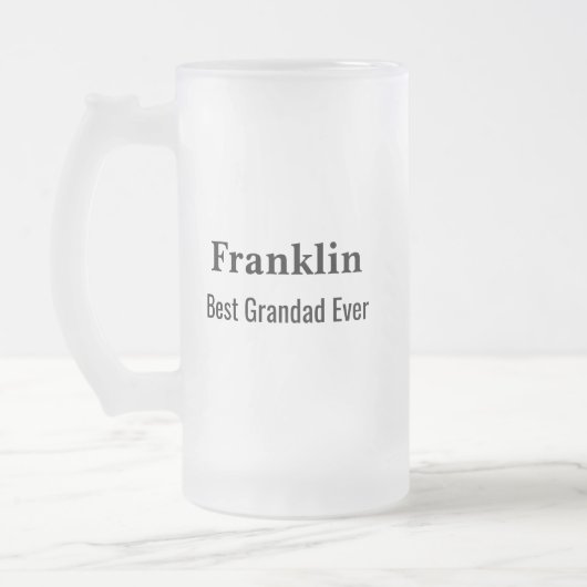 Personalisiertes 'Bester Opa ever' Monogramm Mattglas Bierglas (Links)
