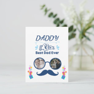Personalisiertes "Bester Vater aller Zeiten" Fotoc Mitteilungskarte