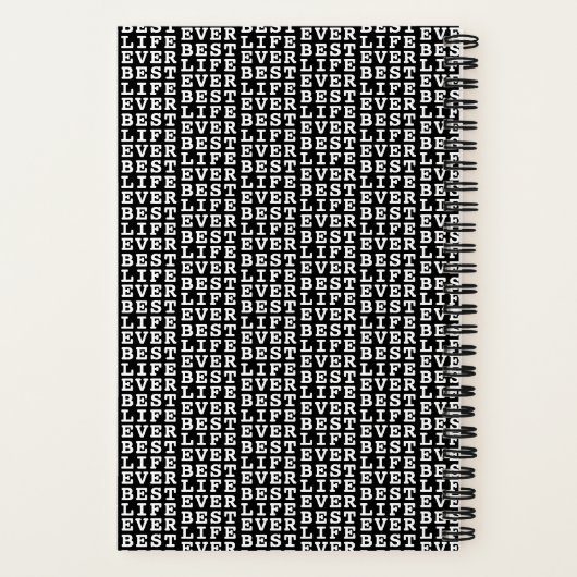 Personalisiertes bestes Leben je Schwarz-weißer Ro Notizblock (Rückseite)