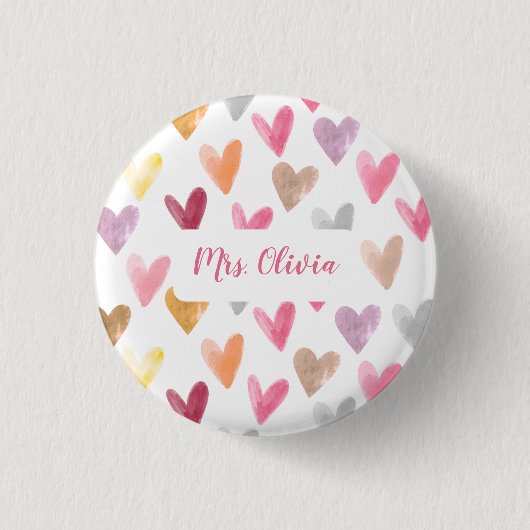Personalisiertes Bestes-Lehrer-Geschenk Button (Vorderseite)
