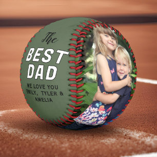 Personalisiertes Bestes Papa Foto zum Vatertag Baseball